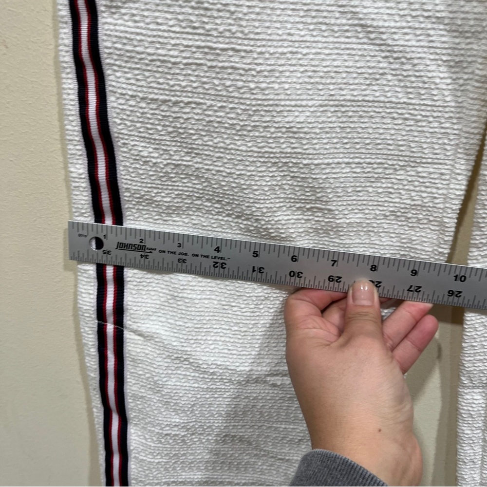 NWT Anthropologie Maeve Textured White Stratus side-stripe pant size 4 - Picture 5 of 11